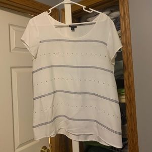 Sheer white striped top